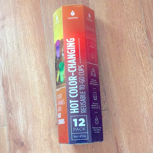 Manna 12 pack color changing tumblers cups + straw New In Box - Picture 4 of 6